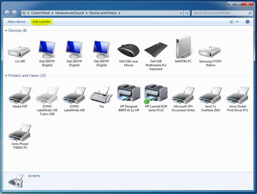 how to add network printer from file explorer